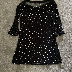 Black and white polka dot tunic